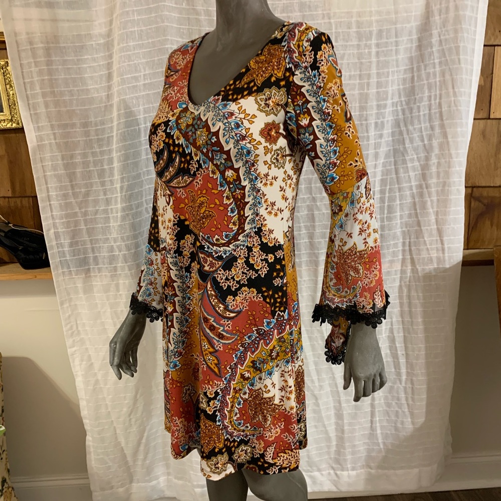 MSK bell sleeve above the knee dress